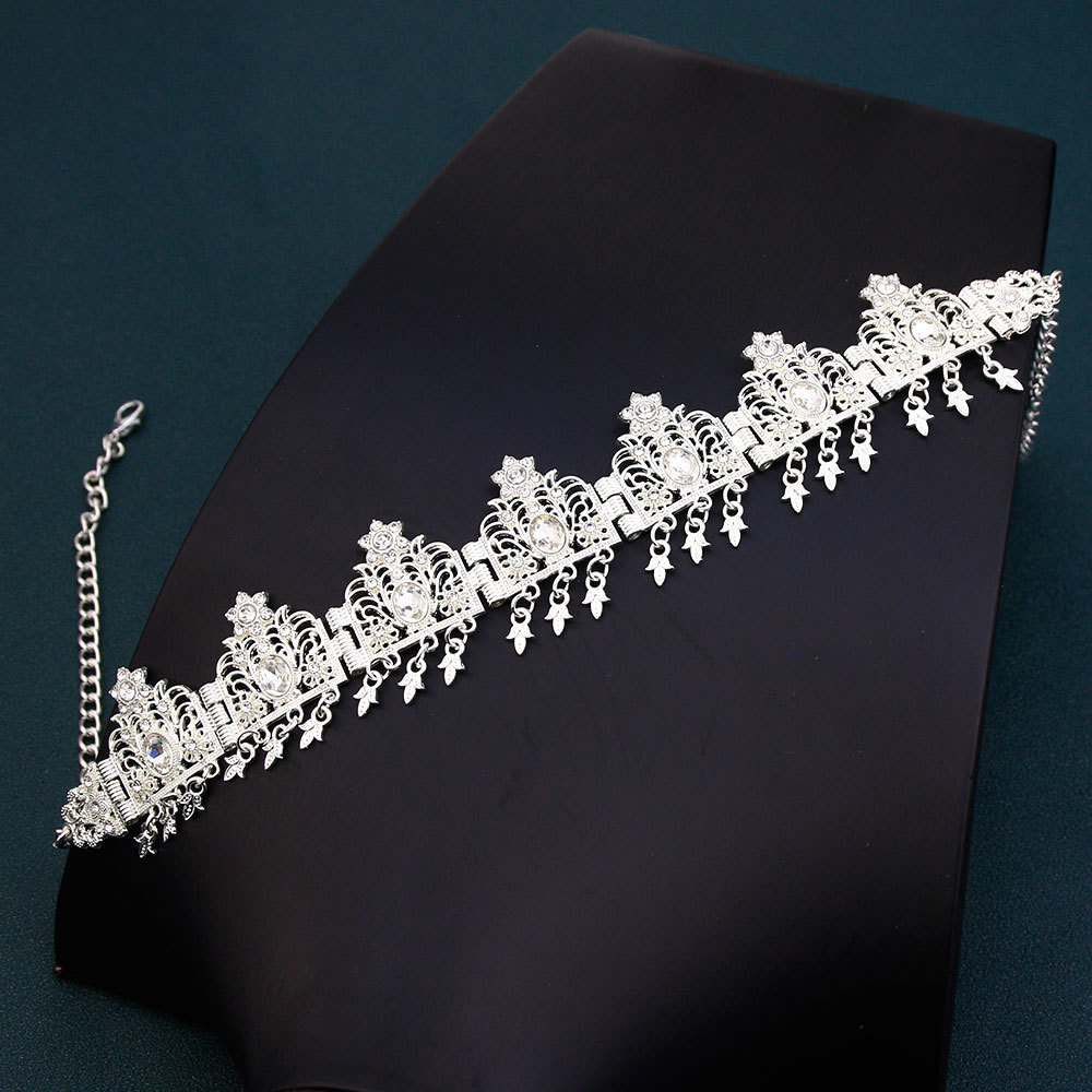 Wedding Hair Jewelry Sunspicems Algeria Tassels Forehead Chain Hairband Bride Crown Hair Chain Hairware Morocco Women Wedding Jewelry Hair Pieces 2309