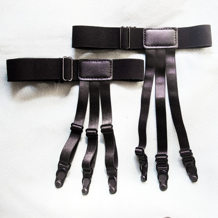 Suspenders 2Pcs Men Shirt Stays Belt Nonslip Locking Clips Keep Shirt Tucked Leg Thigh Suspender Garters Strap Adjustable Locking Clamps 230907