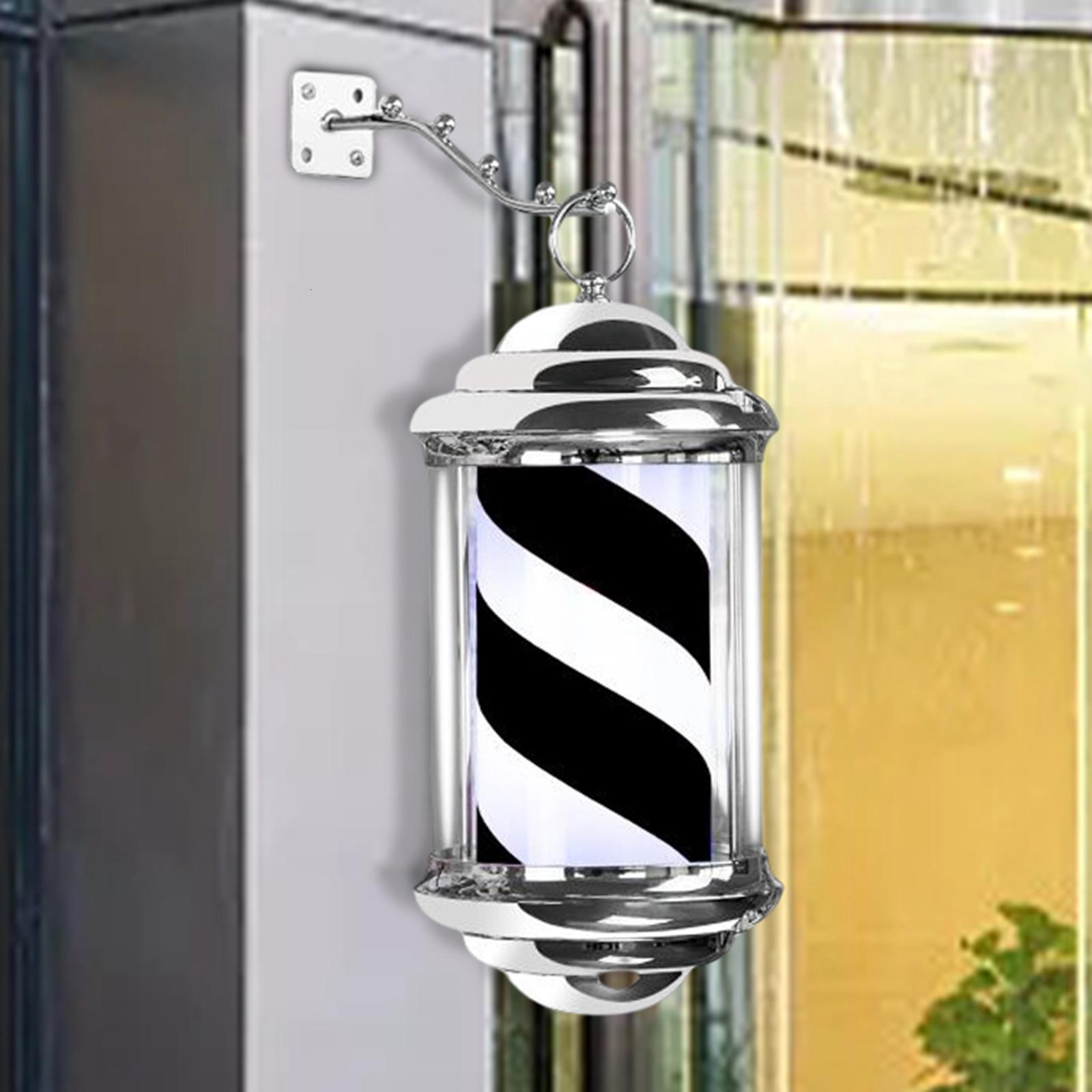 Connectors Retro Style Barber Pole Light Rotating Salon Sign Stand Lamp for Indoor 230906