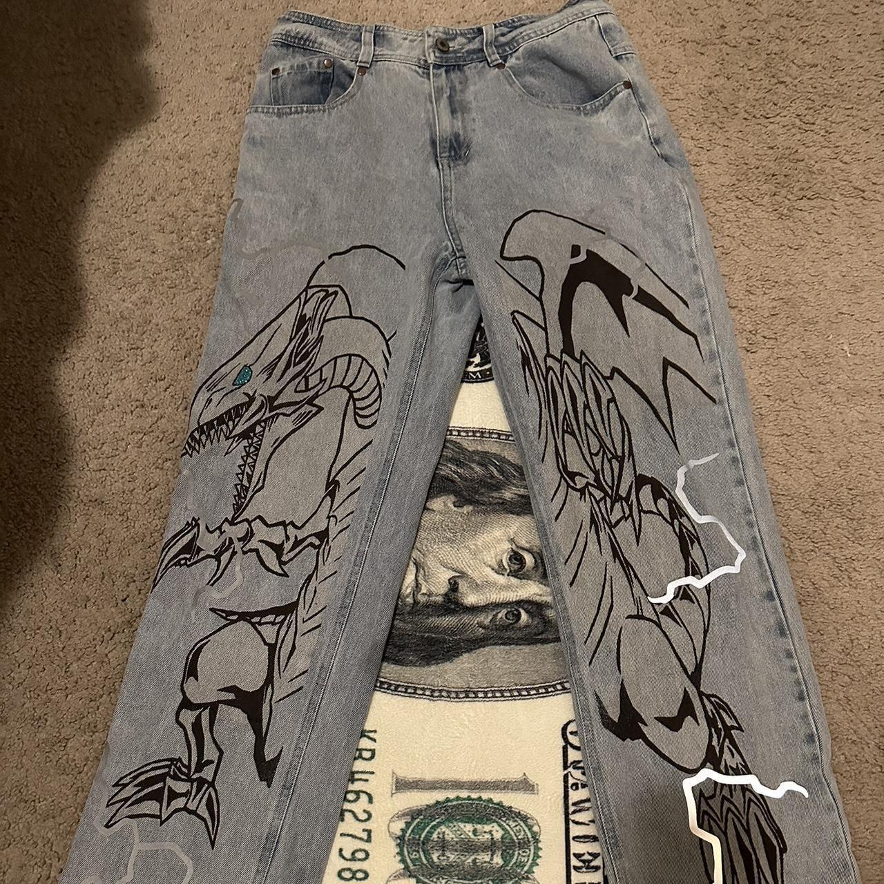 Men's Jeans Y2K Jeans Men Anime Graphic Harajuku Fashion HipHop Denim Pants Women Streetwear Casual Baggy Oversize Trouser japanese jean 230907