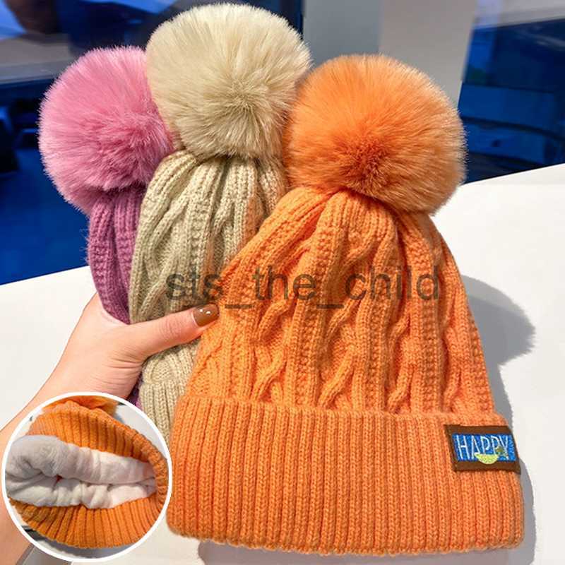 Beanie/Skull Caps Women Hat High Quality Add Fur Lined Pompoms Winter Hat Stylish Wool Beanie Hats For Women Warm Thick Streetwear Knitted Cap x0907