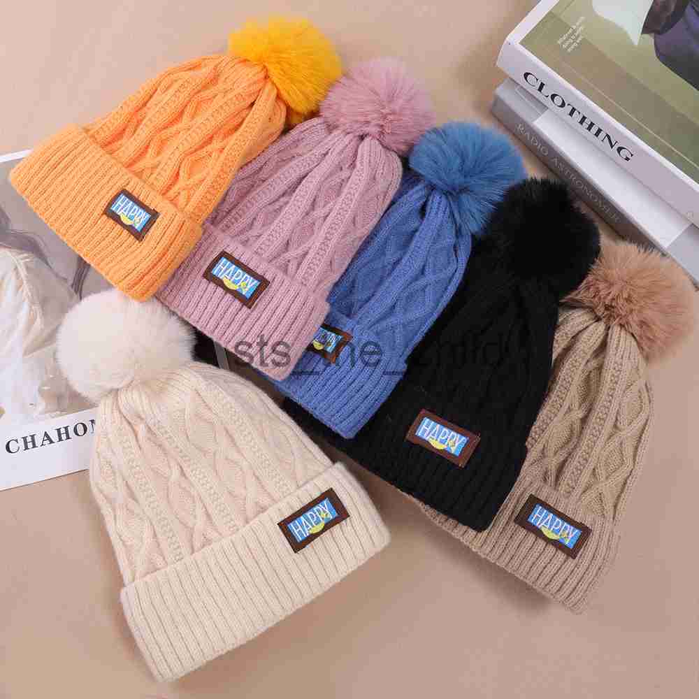 Beanie/Skull Caps Women Hat High Quality Add Fur Lined Pompoms Winter Hat Stylish Wool Beanie Hats For Women Warm Thick Streetwear Knitted Cap x0907