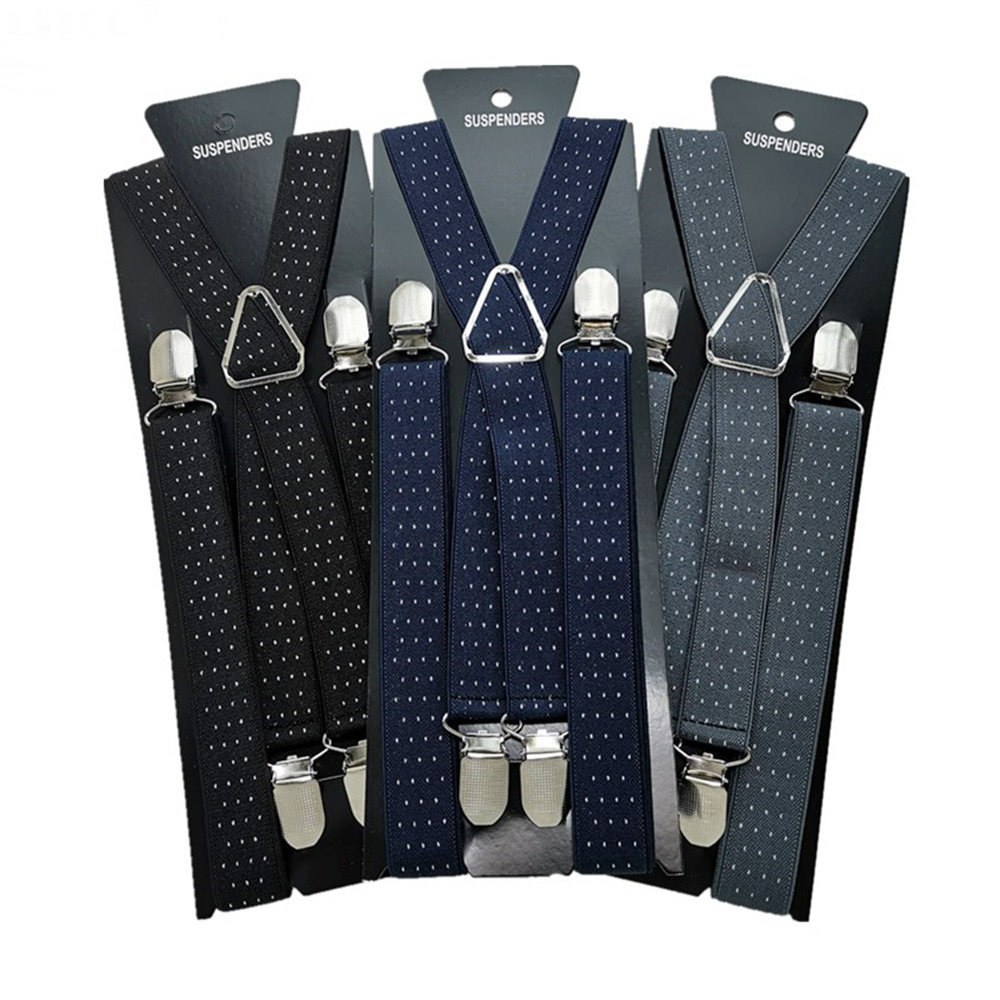 Suspenders 2.5CM Wide X Back Unisex Dot Suspenders Men Women Adjustable Elastic Tirantes Hombre Kids Children Pants Holder Wedding Wear 230907