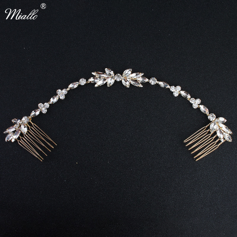 Wedding Hair Jewelry Miallo Classic Wedding Long Hair Combs Austrian Crystal Bendable Bride Hair Jewelry Accessories Women Hairpins Hairpieces 230907