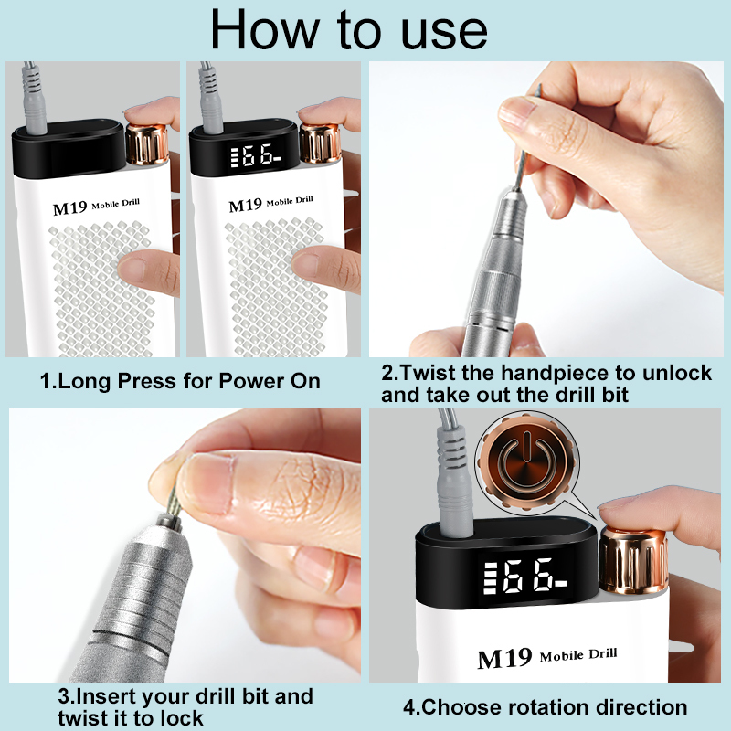 Nail Manicure Set Nail Drill Manicure Machine Electric File Nail Sander Nail Drills Bits LED Display For Gel Removing Nail Polish Pen Salon Tool 23080