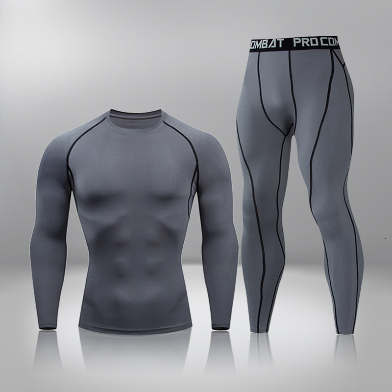 Men's Thermal Underwear Winter Thermal Underwear Men Warm First Layer Man Undrewear Set Compression Quick Drying Second Skin Long Johns Sport 2 S