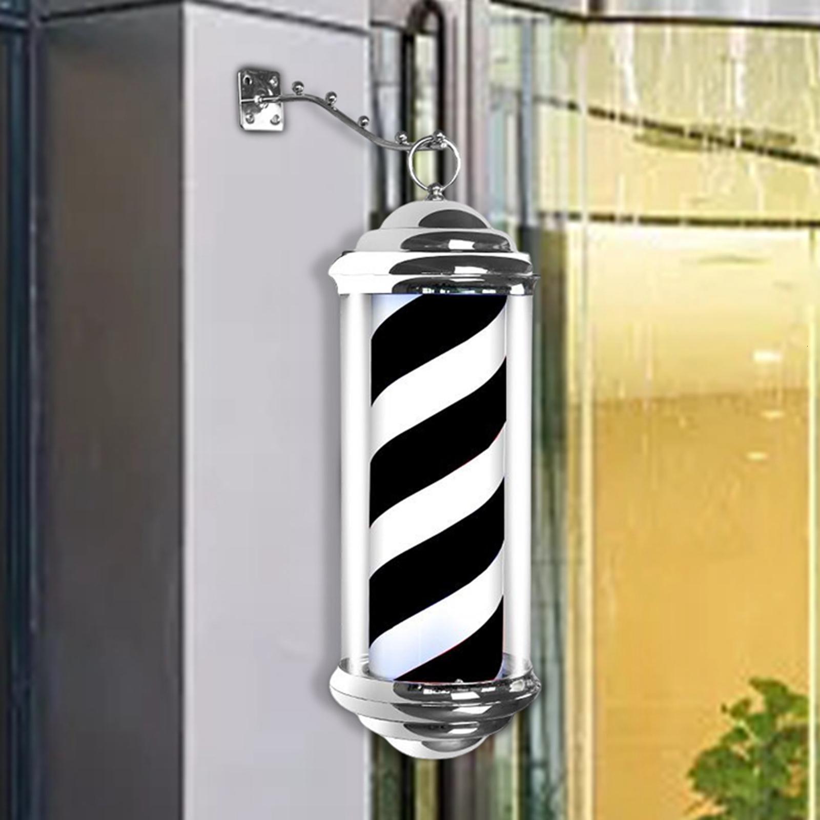 Connectors Retro Style Barber Pole Light Rotating Salon Sign Stand Lamp for Indoor 230906