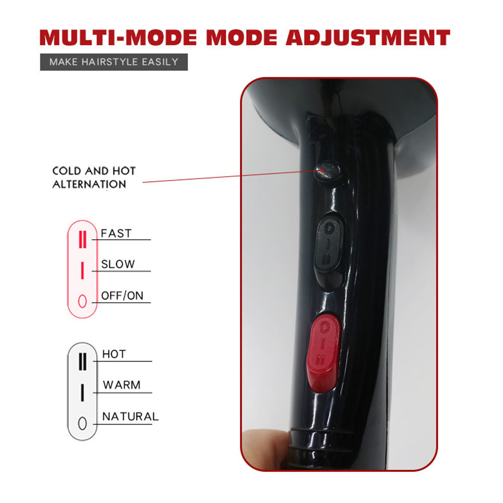 Other Massage Items 6000W Professional Hair Dryer Blowdryer for Salon High Speed Strong Wind 6 Gears Low Noise Lightweight Blower with 2 Nozzles 23090