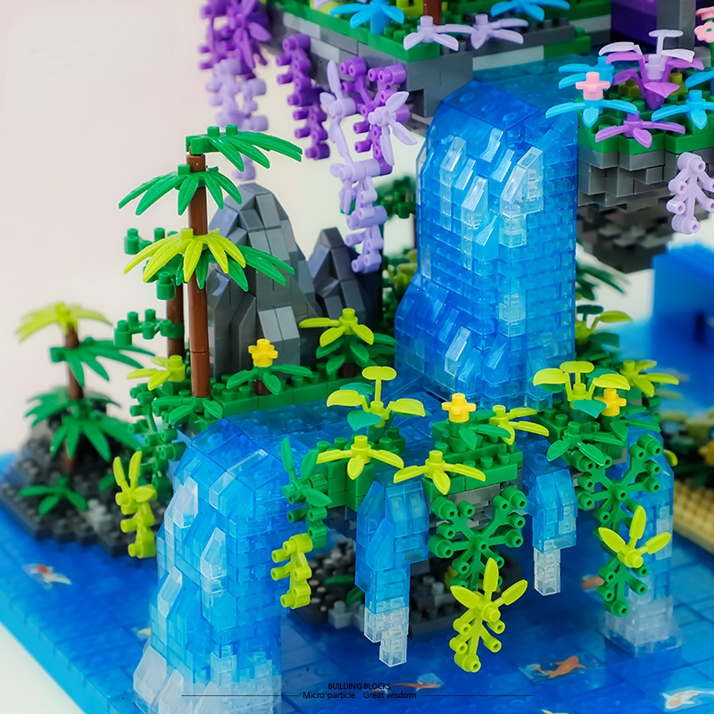 Aircraft Modle 4574PCS Guanghan Fairy Pavilion Building Blocks DIY Diamond Toys Chinese Architecture Bricks for Boys Girls Gift 230907