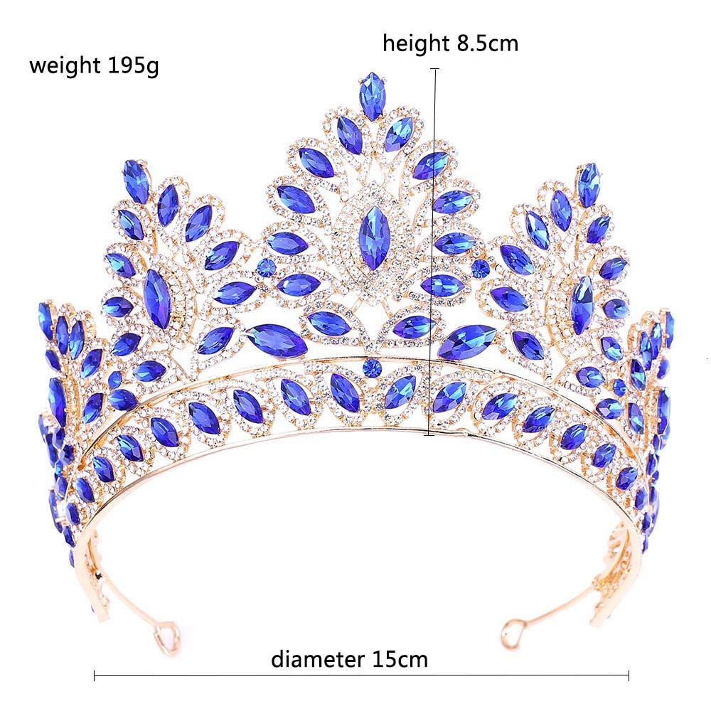 Wedding Hair Jewelry Big Baroque Crystal Tiaras Wedding Crown for Brides Women Hair Accessories Headpieces Princess Pageant couronne mariage FORSEVEN 