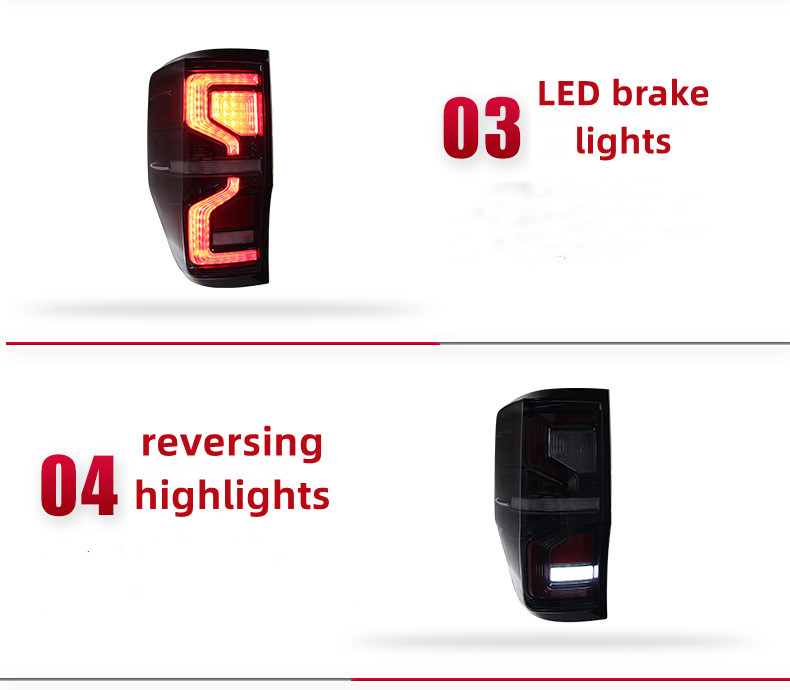 Car Taillight For Ford Ranger Tail Lamp Assembly T7 Upgrade LED Turn Lamp Running Brake Reverse Stop Lights