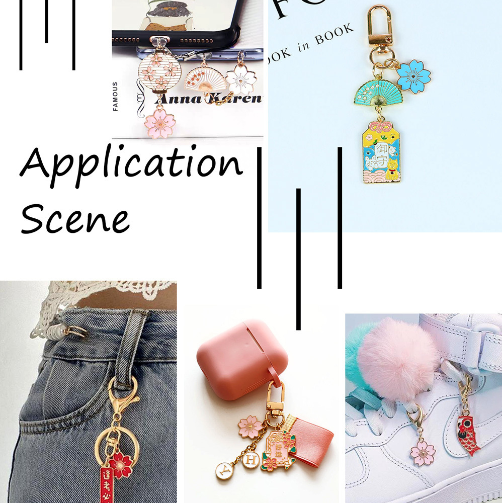 Charms 100Pcs Enamel Sakura Flower Charms Alloy Drop Oil Pendants for Jewelry Making Earrings Necklace Bracelet Chains DIY Accessories 230907