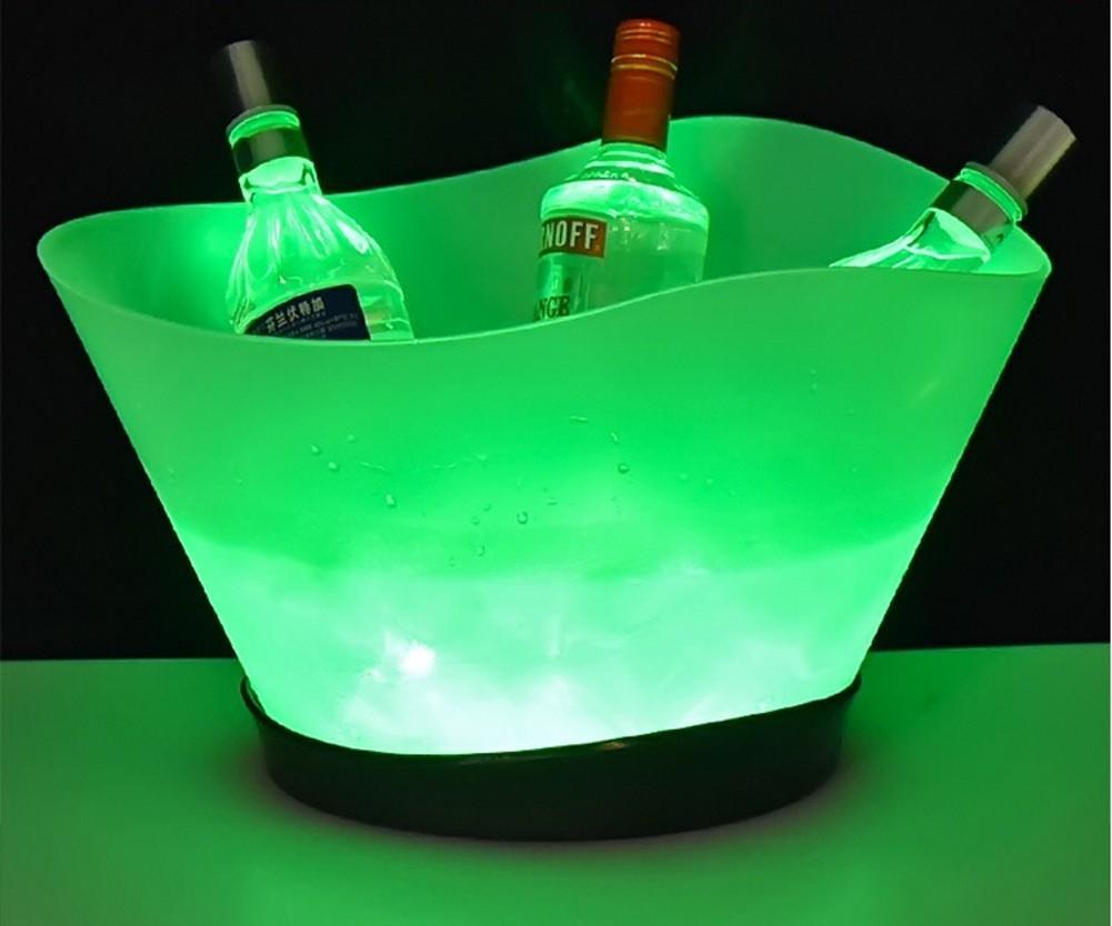 LED Plastic Ice Bucket Bottle Cooler Glass Tray Beer holder Wine Stand VIP Service Glorifier Display Rack Party Decor Colorful Luminous Boat Shaped