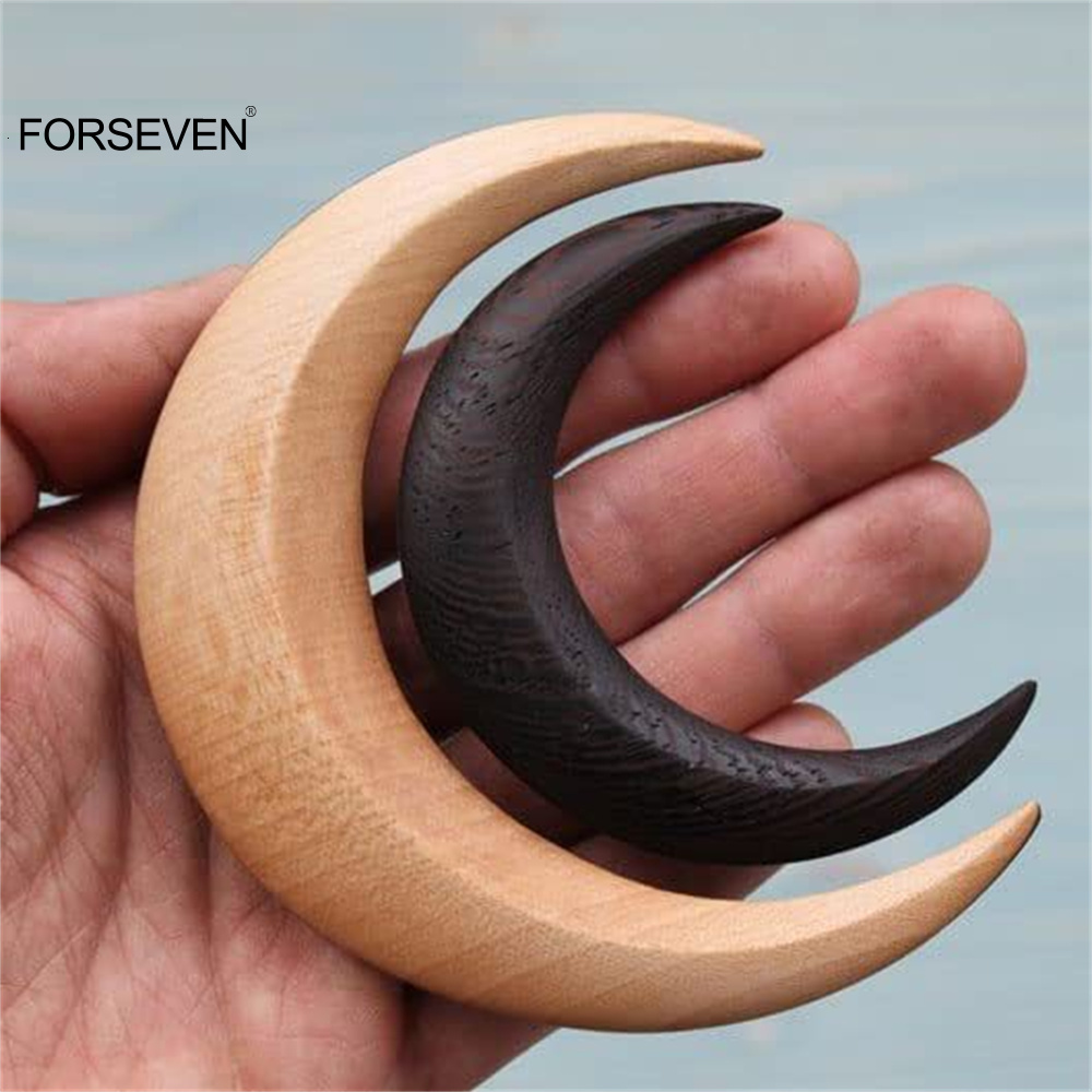 Wedding Hair Jewelry Moon Hair Fork Ramadan Solid Color Wooden Hair Sticks Elegant Mubarak Fashion Hair Accessories Women Girl Hair Clips Gift 230907