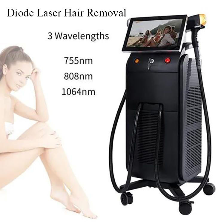Newest Diode Laser 808 Laser Machine 808Nm Hair Removal Machine Diode Laser Plus White Professional 755 808 1064 Nm Skin Tightening Skin Rejuvenation 