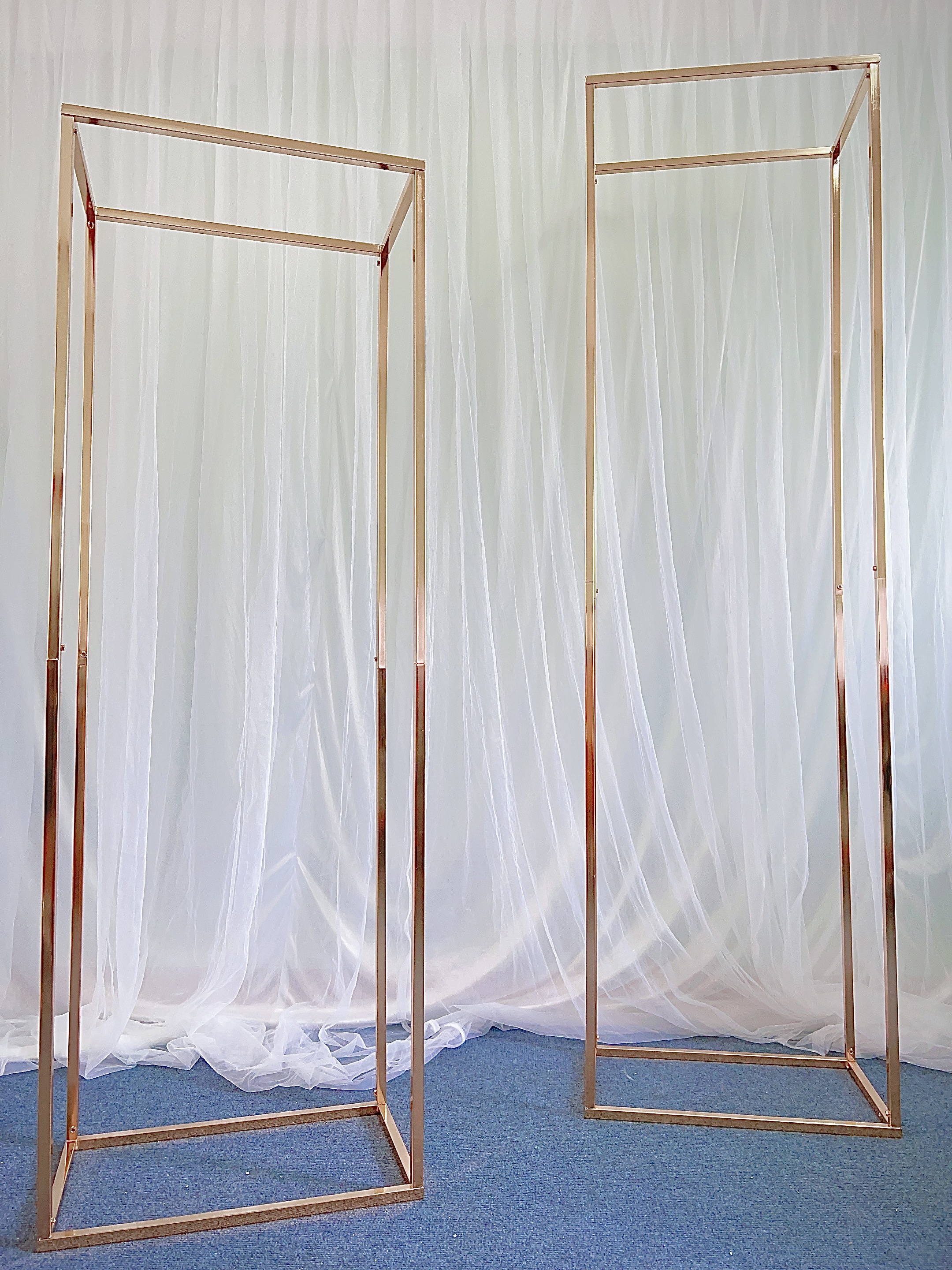 5PCS Shiny Gold Wedding Decoration Background Framer Welcome Banner Sign Lace Display Stand Flower Arch Riser Column Wedding Backdrops Props