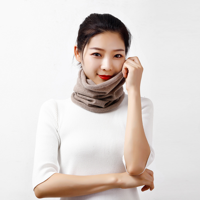 Scarves Women Tube Scarf Wool Cashmere Lightweight Neck Ring Warmer Angora Rabbit Hair Cowl Collar Loop Female Soft Knitting Accessories 230907