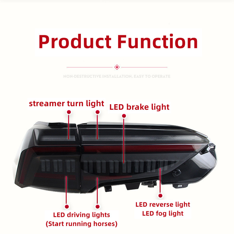 Car Lights For Toyota RAV4 20 20-20 22 Tail Lamp Assembly LED Running Horse Running Lamp Streamer Turn Light