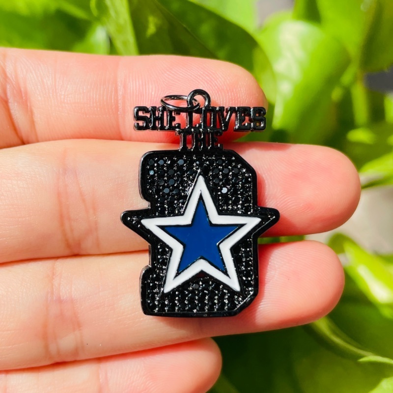 Charms 5pcs Micro Pave She Loves The D Words Charms for Women Bracelets Necklace Making Gold-Plated Pendant Jewelry Accessory Wholesale 230907