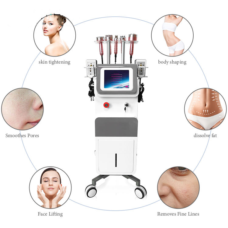 New Selling Weight Loss 6 In 1 Vacuum Cavitation Fat Removal System Cavitation 5D Lipolaser 650Nm Lipolaser Body Slimming Device
