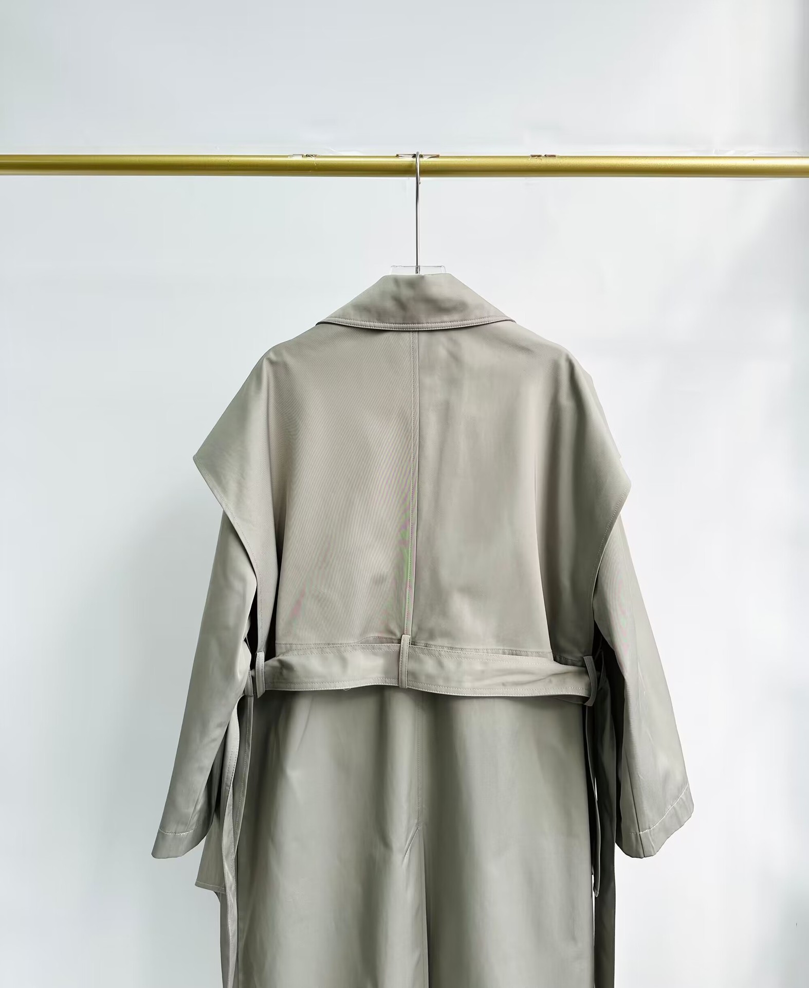 tem Cotton Collared Trench Coat Long Sleeve Coat for Women Size