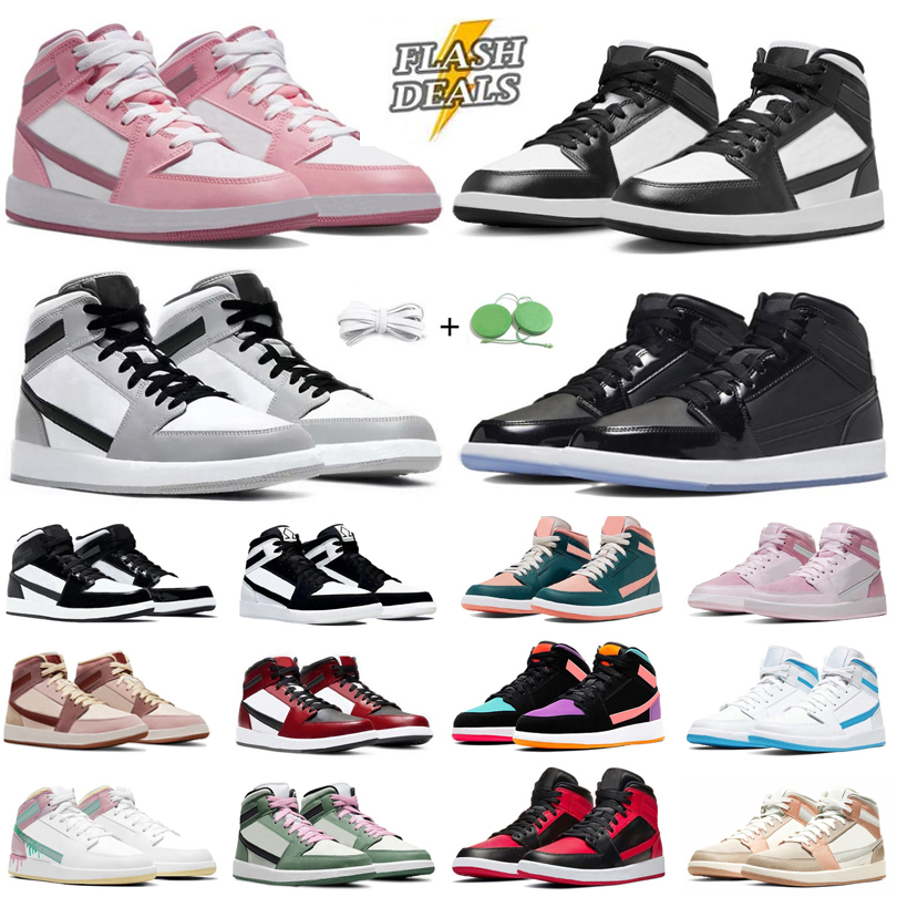 Chaussures de basket-ball Mid Cut Hommes Femmes Sneaker Panda Space Jam Fumée Gris Camo Diamant Numérique Rose Néerlandais Vert Sans Peur Peintur