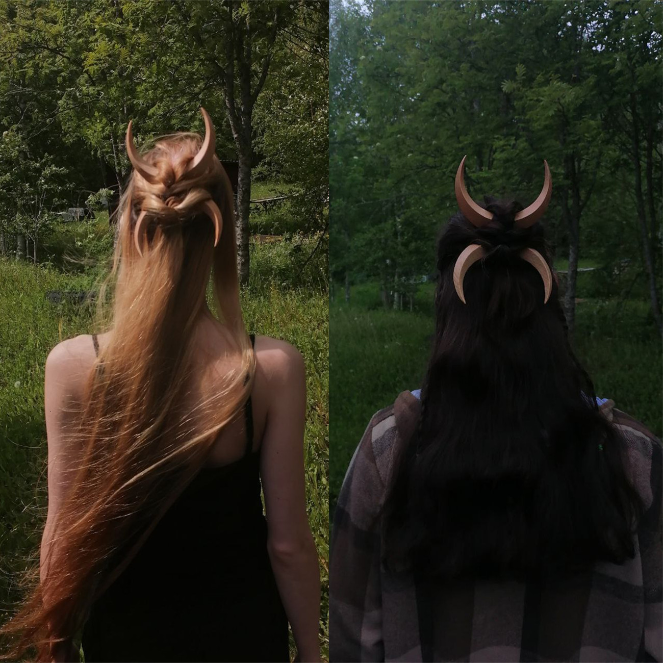 Wedding Hair Jewelry Moon Hair Fork Ramadan Solid Color Wooden Hair Sticks Elegant Mubarak Fashion Hair Accessories Women Girl Hair Clips Gift 230907