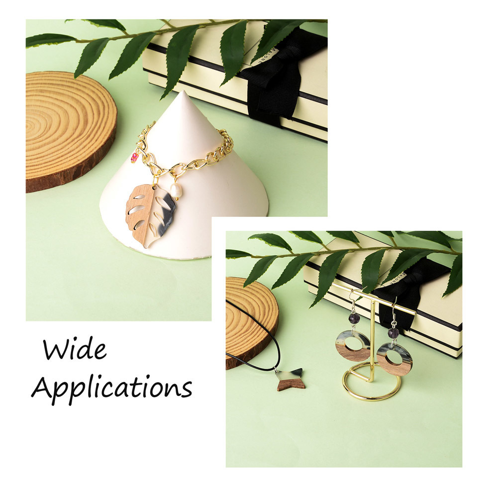 Charms 1Box Two Tone Wood Resin Geometric Leaf Charms for Women Wooden Dangle Earrings Necklace Vintage Handmade Jewelry Supplies DIY 230907