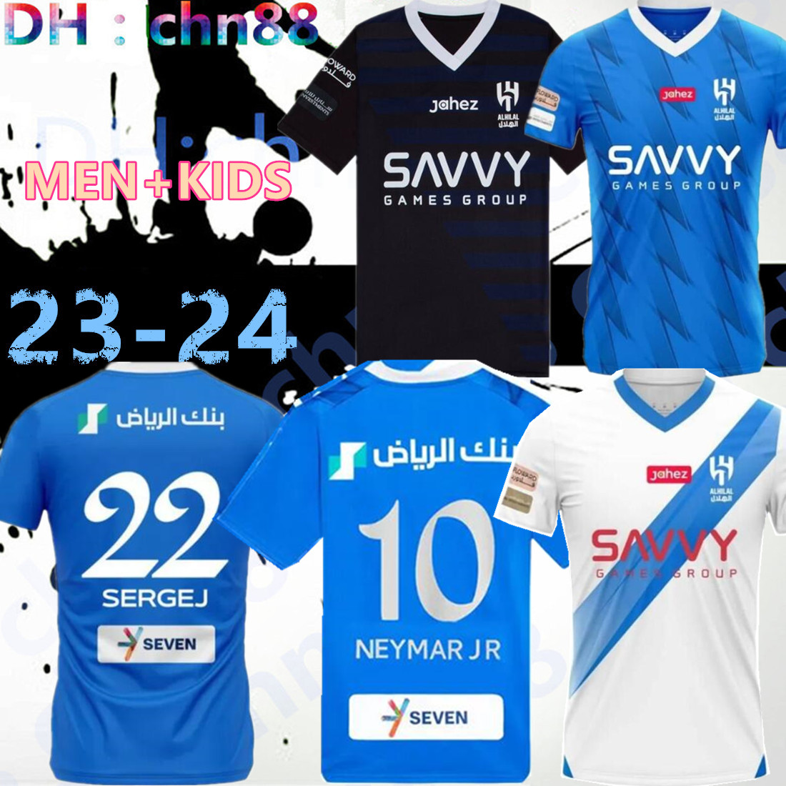 NEYMAR JR 2023 2024 Al Hilal Saudi soccer jerseys 23 24 MALCOM NEVES SERGEJ VIETTO KOULIBALY LGHALO KANNO home away football shirt men kids