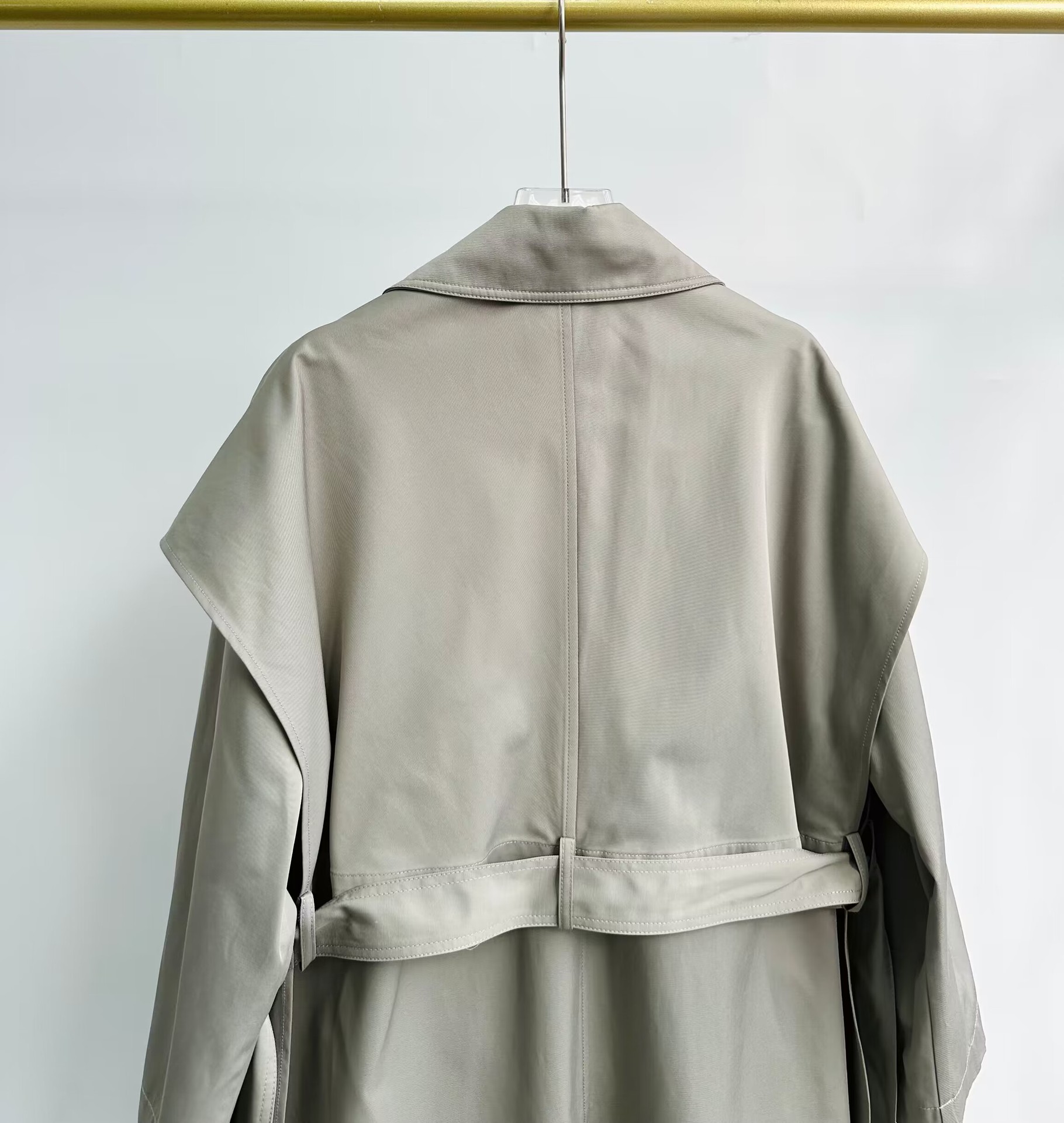 tem Cotton Collared Trench Coat Long Sleeve Coat for Women Size