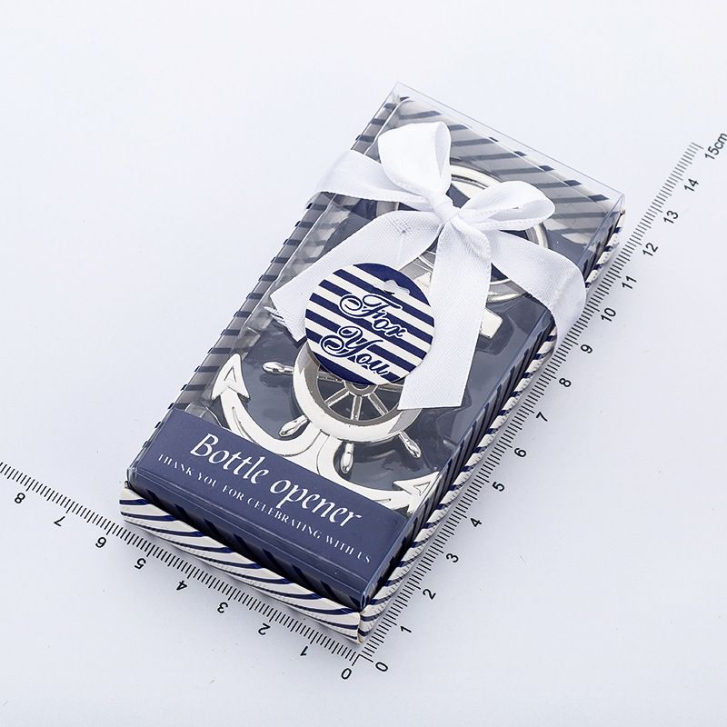 New Creative Metal opener Anchor Rudder Beer Bottle opener Sea Theme wedding favors for guests souvenirs LX1153 ZZ