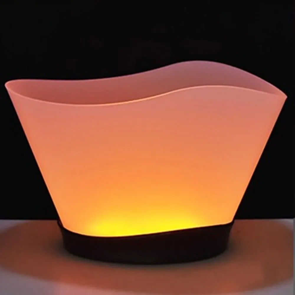 LED Plastic Ice Bucket Bottle Cooler Glass Tray Beer holder Wine Stand VIP Service Glorifier Display Rack Party Decor Colorful Luminous Boat Shaped