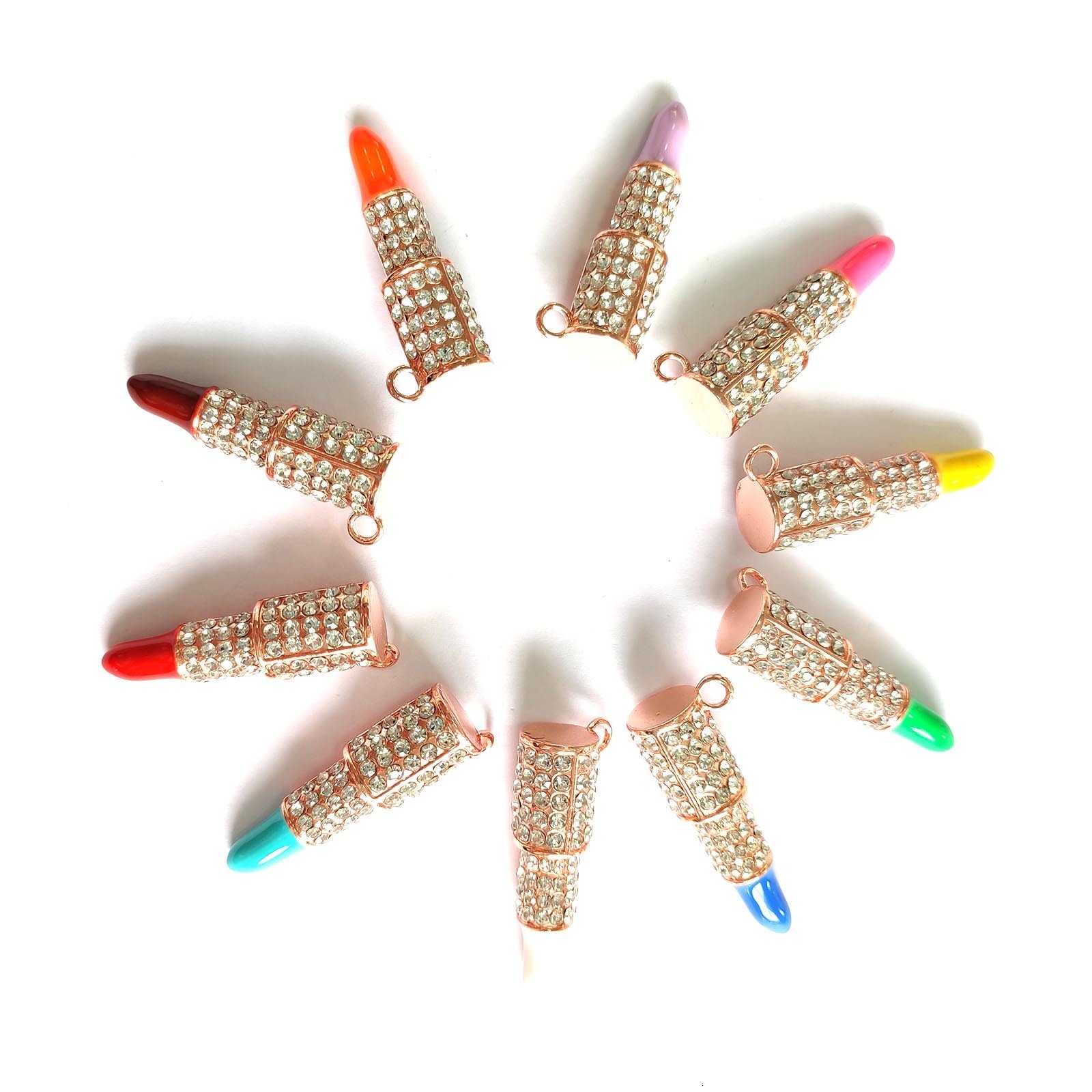 Charms 10pcs Lipstick Charms Fit For DIY Jewelry Making LP0001-LP0004 230907