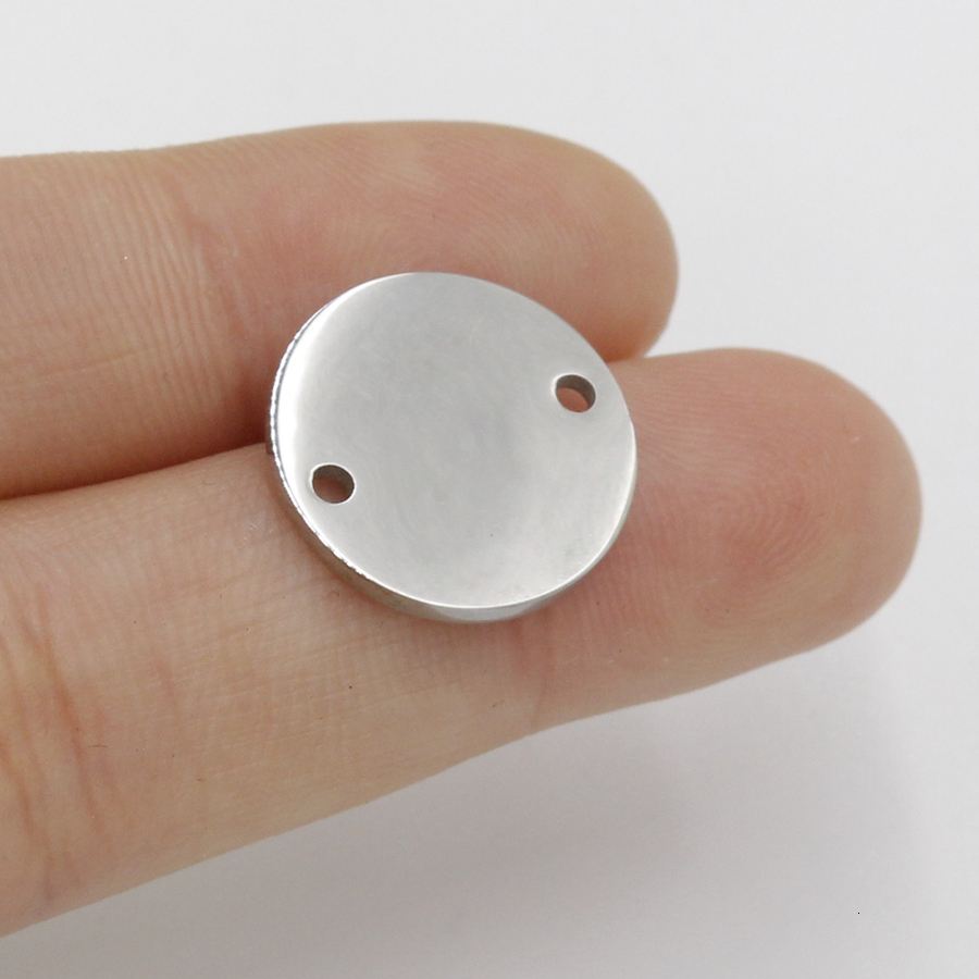Charms Fnixtar 20Pcs 8-25mm Mirror Polish Stainless Steel Stamping Round Blank Discs Connector Charms For DIY Jewelry Making Neckalces 230907