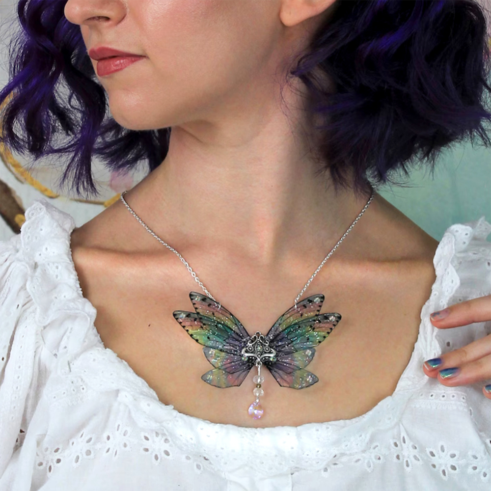 Charms Gradient Color Butterfly Wing Resin Charm Insect Dragonfly Wing Transparent Pendant for Earring Necklace Jewelry Making Supplies 230907