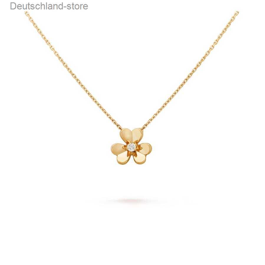 Pendant Necklaces frivole pendant necklace 3 leaf clover Multiple specifications styles gold rose silver crystal diamond mini small Q230908