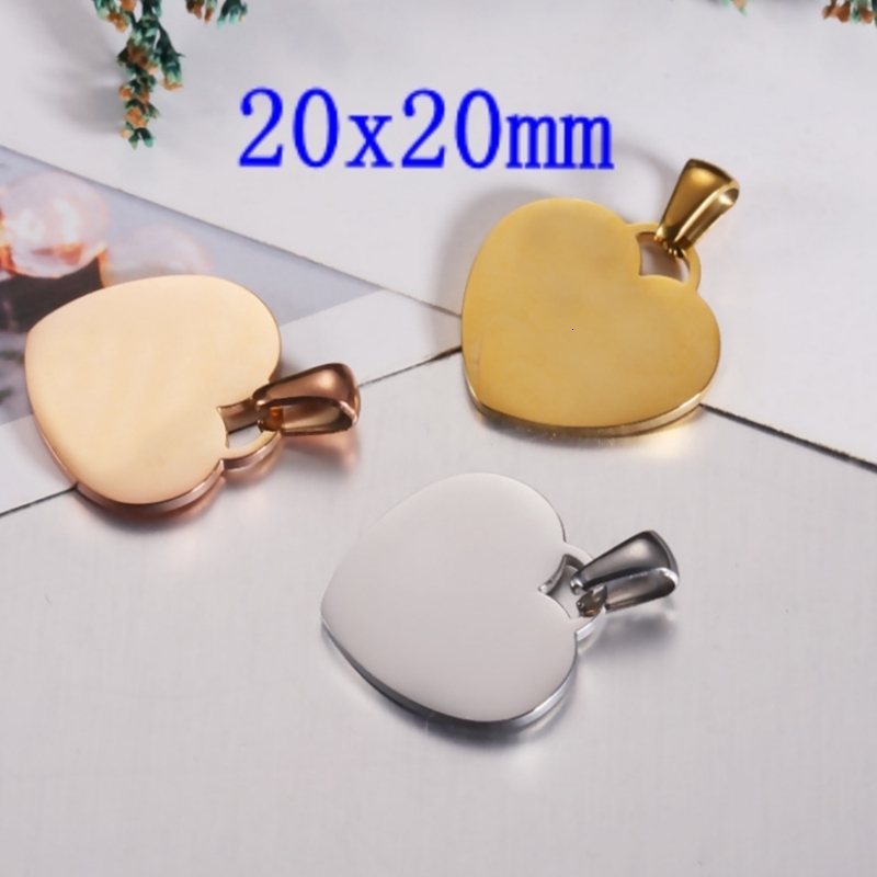 Charms 20pcs/lot 100% Stainless Steel Mirror Polished 20mm 25mm Heart Tag Charm Pendant for Bracelet Necklace DIY Jewelry Making Charms 230907