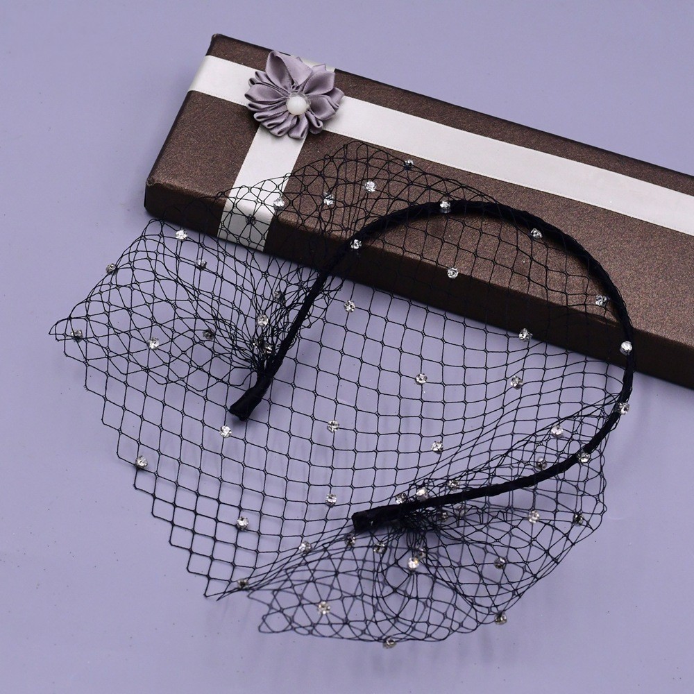 Birdcage Veil Blusher Veil White Black Headband Veil for Bridal Fascinators Face Net Mask Hair Jewelry Accessories Veils