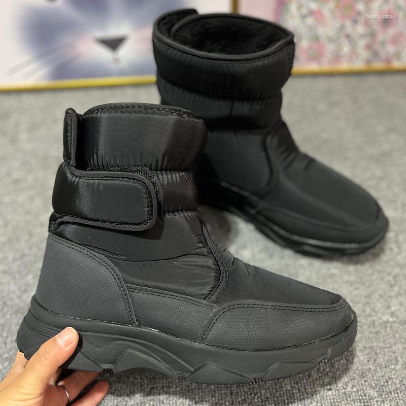 Boots Winter Snow Men Warm Cotton Women Platform Thick Fur Plush Ski Non-slip Waterproof Short Ankle