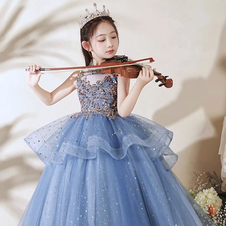 Shiny Ball Gown Flower Girl Dresses For Wedding Beaded Lace Appliqued Toddler Bling Prom Girls Pageant Dress Kids Communion Gowns 403
