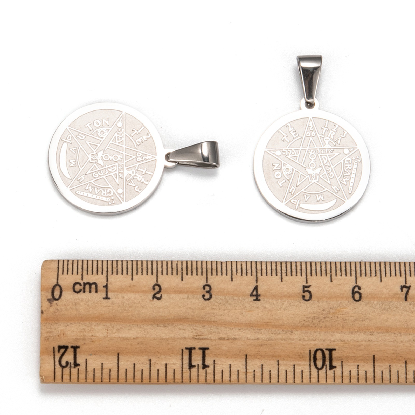 Charms 10Pcs Stainless Steel Tetragrammaton Pentagram Charms Solomon Wiccan Pagen Pentacle Pendants For Necklace Amulet Jewelry Making 230907