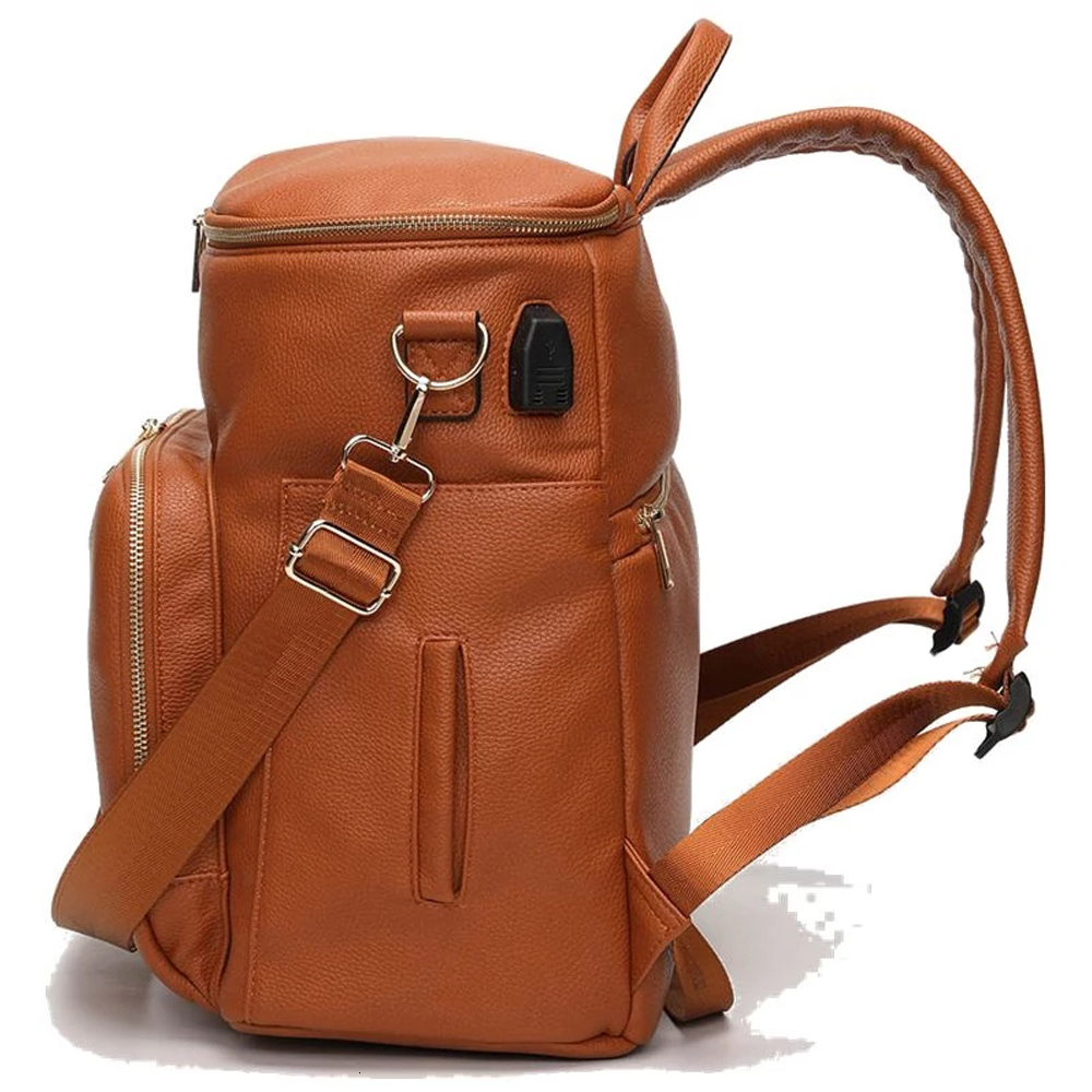 Diaper Bags Tas Popok Kulit PU Ransel Jinjing Travel Kapasitas Besar Hamil Stroller Organizer Ganti Alas 230907