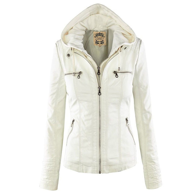 Women's Jackets Women Faux Leather Fashion Jacket Basic Coat Female Winter Motorcycle Jacket Faux Leather Suede PU Zipper Hoodies Outwear 230907