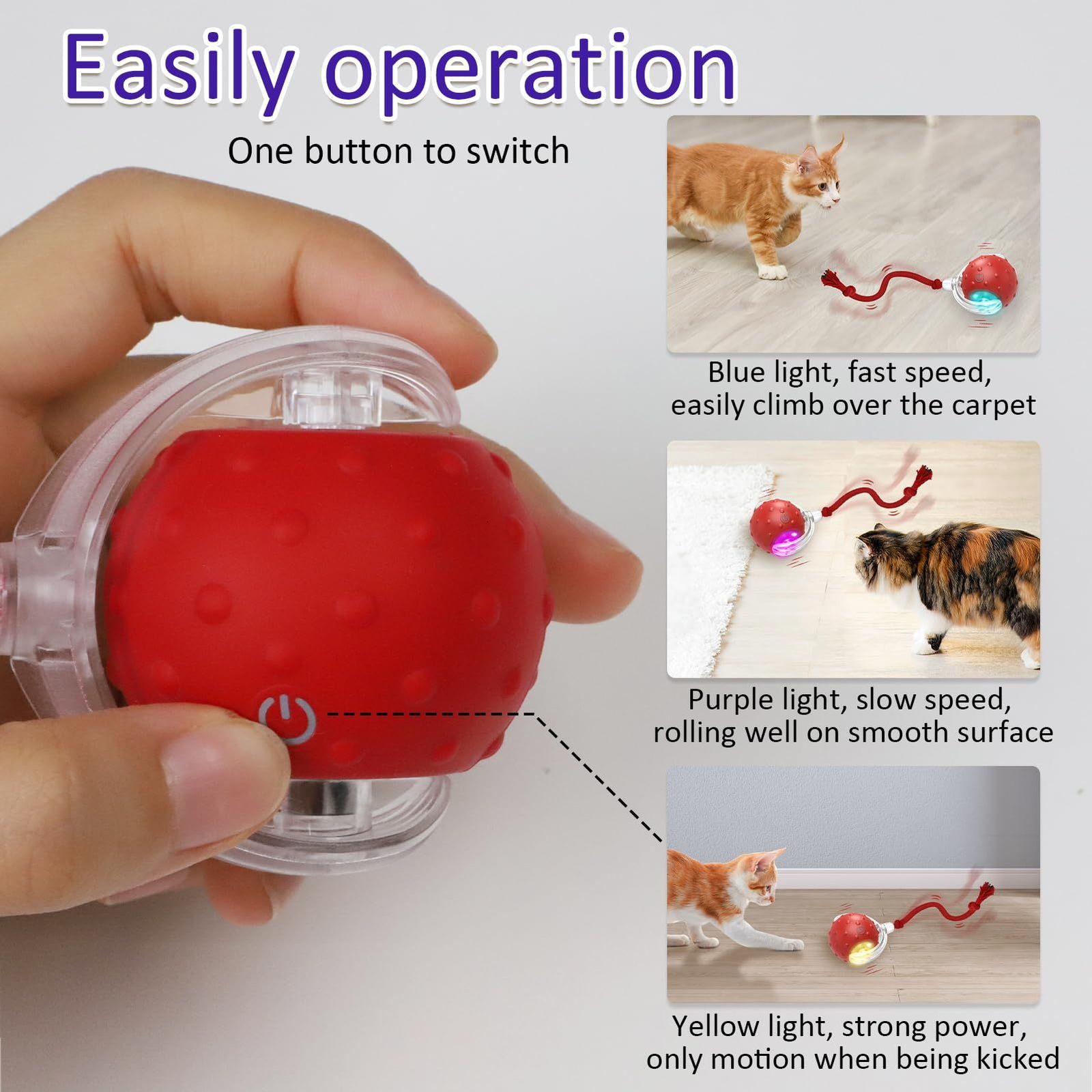 Other Cat Supplies Rolling Ball Bird Chirping Interactive Cats Toys Motion Sensor Toy Balls Random Pet Kitten Teaser Long Tail 230907