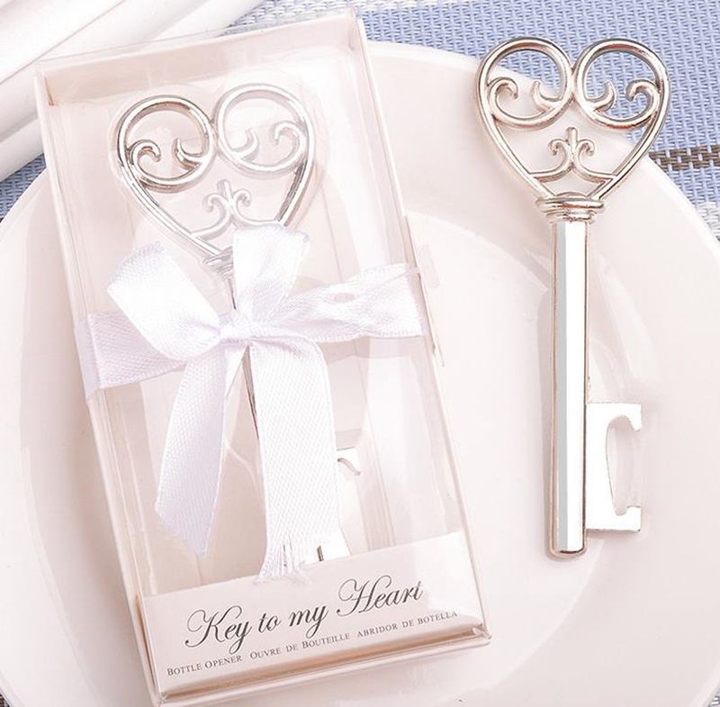 Openers Key To My Heart Bottle Opener Sier Shaped Beer Cap With Exquisite Packaging For Wedding Party Favors Gift Drop Delivery Home ZZ