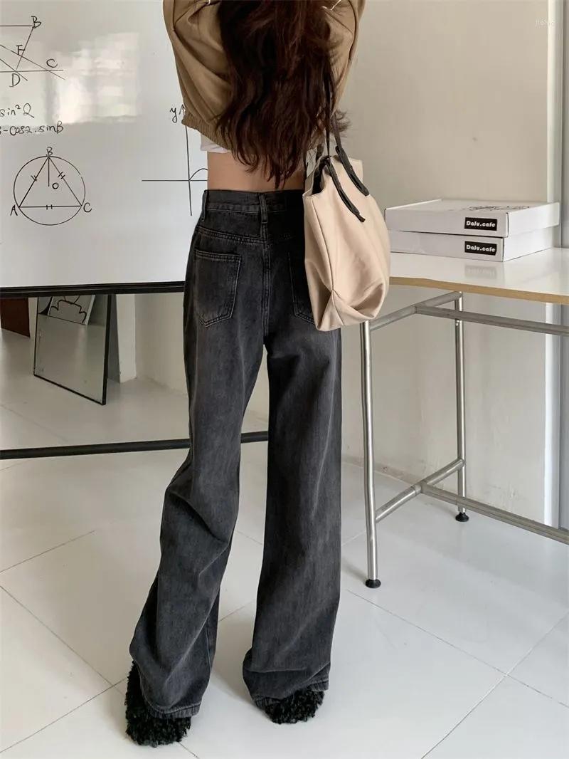Womens Jeans Baggy Gray Women Pants Vintage Woman High Waist Streetwear Denim Korean Fashion Female Clothing Clothes