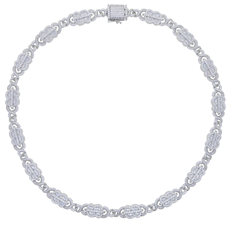 Charms Iced Out Bling Rectangle CZ Dollar Symbol Necklace Silver Color 5A Zircon Cuban Link Chain Charm Hip Hop Men Women Jewelry 230908