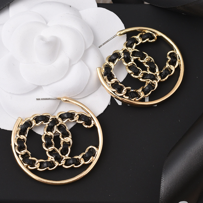Fashion Women Hoop Earrings Brand Letter Stud Diamond Earrings Designer Earring for Women Jewelry Accessories