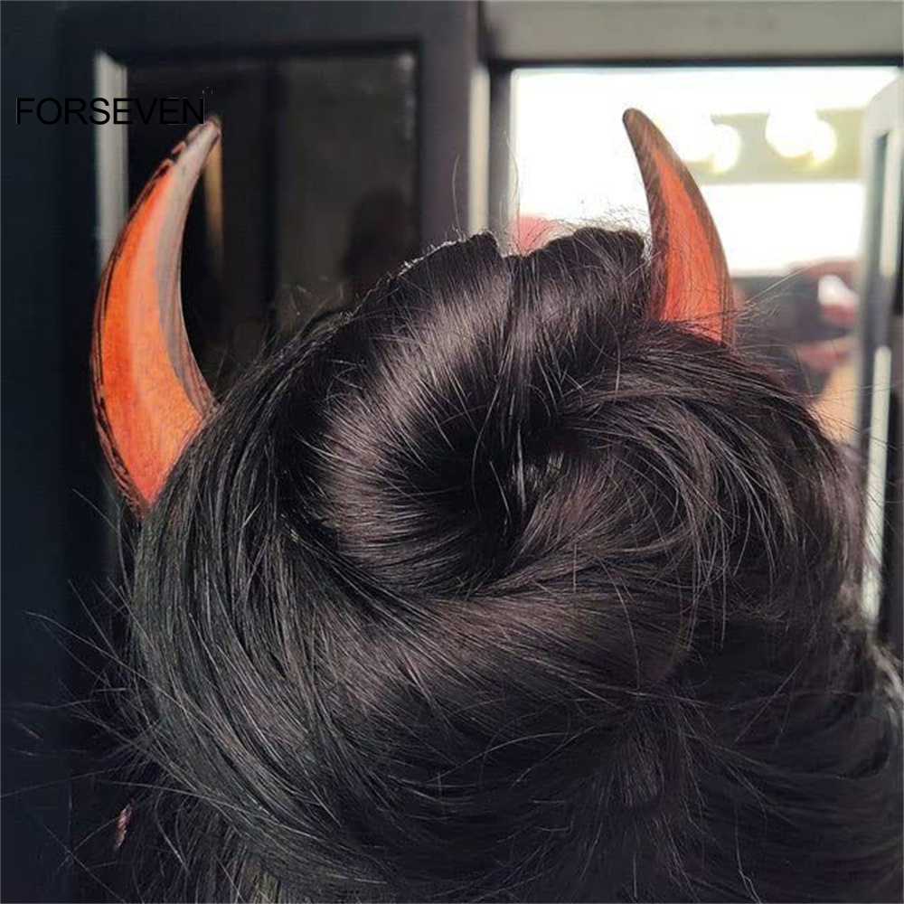 Wedding Hair Jewelry Moon Hair Fork Ramadan Solid Color Wooden Hair Sticks Elegant Mubarak Fashion Hair Accessories Women Girl Hair Clips Gift 230907