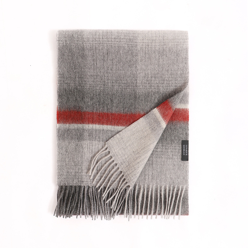 Scarves 100% Wool Scarf For Men British Style Tartan Plaid Cashmere Scarf Winter Warm Soft Neck Scarves Classical Business Man Scarf 202 230907